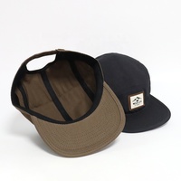 Gorras de Senderismo y Camping de Cinco Paneles de Algodón Estilo Vintage Personalizadas de Fábrica China con Parche de Cuero para Hombre y Mujer