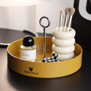Boîte de rangement multifonctionnelle en métal nordique avec poignée circulaire pour aromathérapie, cosmétiques, soins de la peau, articles divers et bureau - Product Image 3