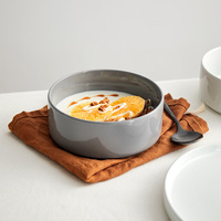 Vente en gros pas cher rond tricolore céramique soupe et petit déjeuner bol de céréales plats et assiettes