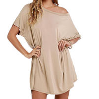 T-shirt long pour femme, coupe oversize et décontractée, épaules tombantes, style hip-hop tendance, robe t-shirt décontractée pour filles