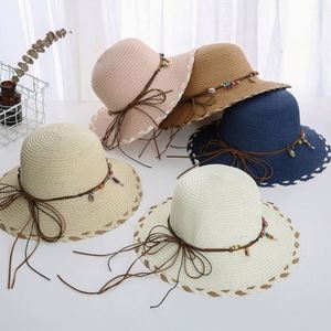 Sombrero de Paja para Mujer, Protección Solar para la Playa, Verano, Venta al por Mayor, con Decoración de Lazo - Product Image 1
