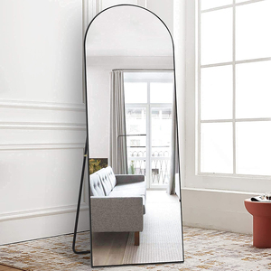 Bedroom Living Room Mirrored Furniture Big Art Decorative Gold Floor Arched Window Standing Mirror