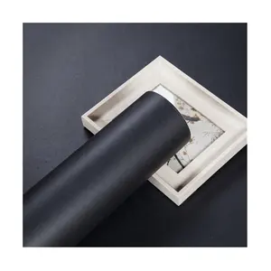 Waterproof Black Color Furniture Lamination Film Interior PVC Decoration Film for Kitchen Cabinet Doors Protection