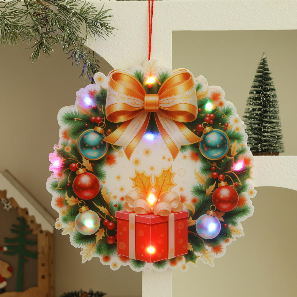 Style de couronne de Noël-pendentif lumineux bricolage