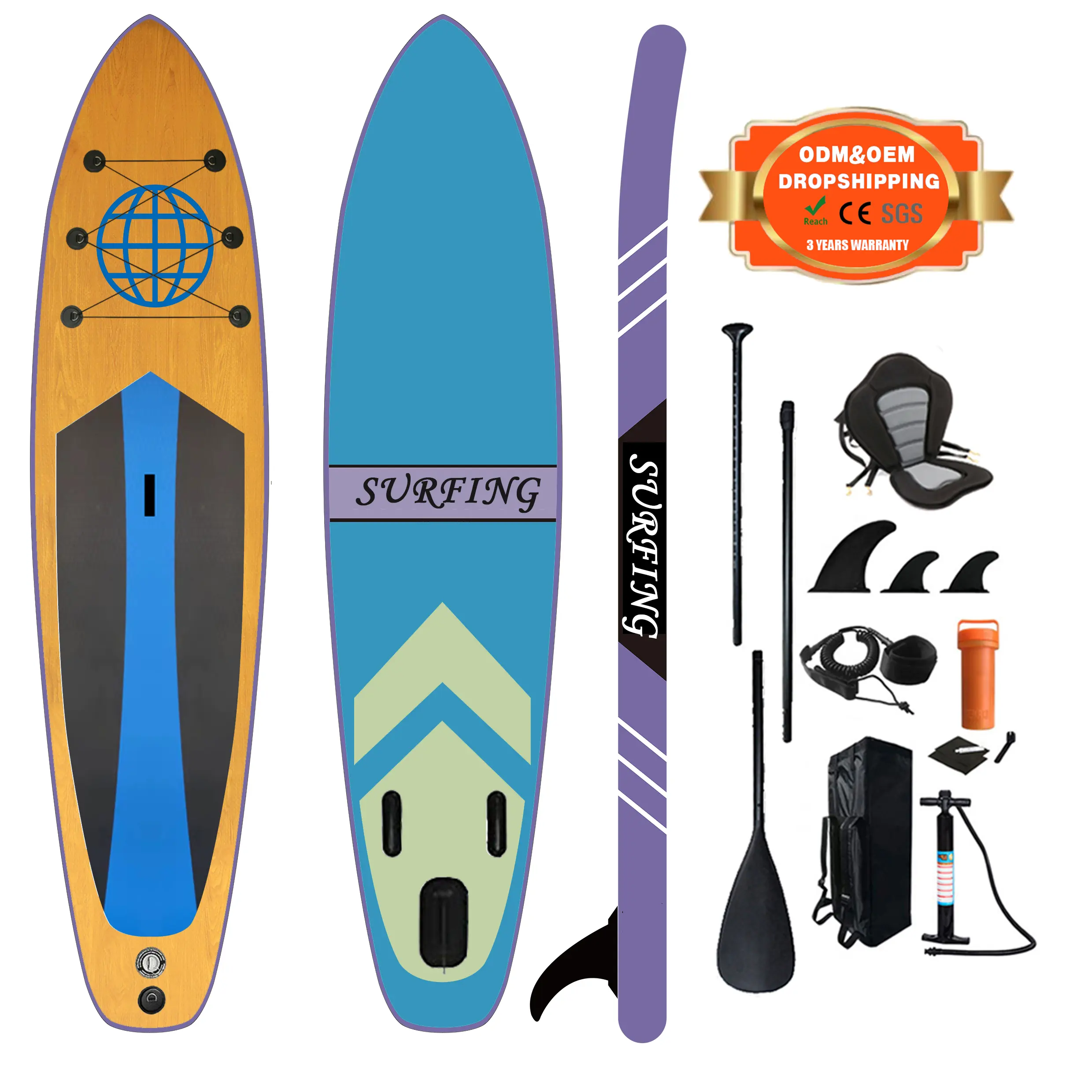 Manufacturer Hot Selling bamboo sup stand up paddle wood inflatable paddle board wood standing up paddle sup board