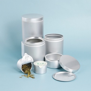 Lata de Aluminio Metálica de Grado Alimenticio Plateada Personalizada Profesional para Café, Té, Bocadillos y Dulces - 80 ml a 500 ml - Product Image 1