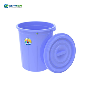 Duy Tan Brand 220L Industrial Plastic Storage Drum Food Grade Water Bucket Heavy Duty Round Waste <b>Bin</b> with <b>Cover</b> - Product Image 5
