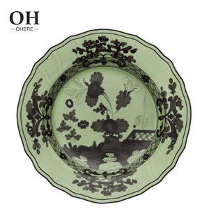 Нерегулярная 12-дюймовая керамическая тарелка для зарядного устройства, гостиничный ресторан, высококачественные фарфоровые блюда, набор индивидуального логотипа - Product Image 2