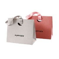 Benutzer definiertes Logo Echtes Leder Glatte Papiertüte Handgemachte Einkaufstasche Schmuck Geschenk verpackung Papiertüte Benutzer definiertes Logo