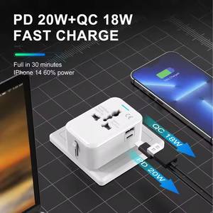 Travel <strong>Adapter</strong> US UK AU EU Universal PD 20W Fast <strong>Charger</strong> with 1 Usb 1 Type c Socket Extension Multi Plug <strong>Charger</strong> Power <strong>Adapter</strong> - Product Image 5