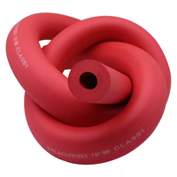 Tube d'isolation thermique en mousse de caoutchouc rouge de qualité B1, ignifuge, pour la climatisation et les conduites d'eau