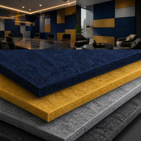 Panneau mural acoustique en feutre PET or marine, épaisseur personnalisée, panneau en fibre de polyester pour salle de réunion exécutive et salle de réunion
