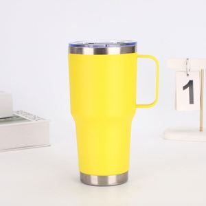 Tasse de bureau isotherme de luxe haut de gamme en acier inoxydable à double paroi de 30 oz avec poignée métallique, idéale pour le café, l'eau et l'usage domestique - Product Image 1