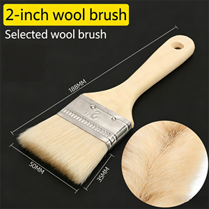 Factory Direct Price Yingdeng Ergonomic Handle Wool Bristle Cleaning <b>Brush</b> Solid Wood Iron Ferrule for Wall/Furniture Painting - Product Image 2