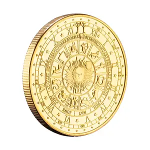 सोना मढ़वाया यूरोप और अमेरिका टैरो सन मून स्मारक सिक्का नक्षत्र लकी लव विशिंग सिक्के