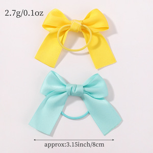 Hàn Quốc rắn <span class=keywords><strong>satin</strong></span> tóc Bow với đuôi dài tóc quan hệ Cô Gái Đàn hồi hairband scrunchies công chúa Ribbon tóc phụ kiện Quà Tặng - Product Image 5