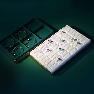 Plateau d'affichage de bijoux de luxe de bateau rapide cadre en métal plateau pendentif anneau affichage plateau de bijoux détachable - Product Image 5