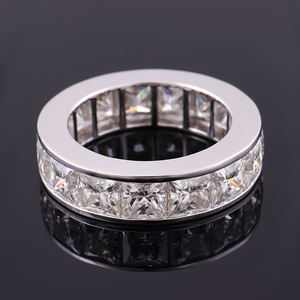 Joyería fina personalizada Deluxe edición ancha lujoso PT950 Moissanite anillo hombres para fiesta boda compromiso joyería hombres regalo - Product Image 2