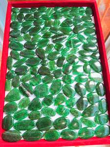 Par de cabujones de Aventurina verde natural, lote de piedras preciosas sueltas para joyería hecha a mano, pendientes, colgante artesanal - Product Image 3