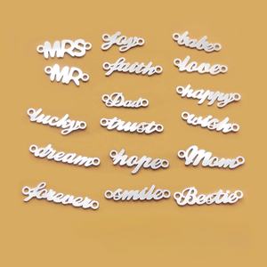 Connecteurs en or 14 carats plaqué or, maman, papa, amour, espoir, souhait, confiance, pour toujours, lettres, anti-ternissement, bijoux permanents, breloques - Product Image 5