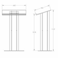 Moderno Podio de Cristal Transparente con Superficie de Acrílico Metálico, Atril para Iglesia, Púlpitos para Iglesia