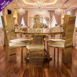 Elegant Design Luxury Leather Cushion Gold Frame Stainless Steel Decoration Furniture Wedding Banquet Dinning <b>Chair</b> - Product Image 1