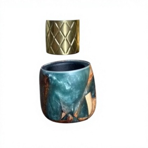 Brûleur d'encens en bois de résine Oud Royal Prestige, artisanal, fait main, pour aromathérapie de luxe et décoration de la maison pour le Ramadan - Product Image 1