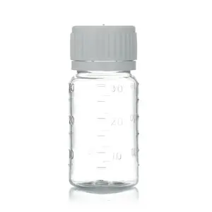 Großhandel durchsichtige breite mundkapseln-flaschen medizin tabletten pille verpackung flaschen mit skala