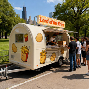 Personalización barato Vintage de alta calidad charcutería tuerca asar salchicha camión de comida quiosco con horno de <span class=keywords><strong>Gas</strong></span> ahumador plancha - Product Image 4