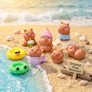 Figuras de Capibara de Resina en Miniatura al por Mayor, Estilos Surtidos para Micropaisajes, Decoración de Jardines de Muñecas, Manualidades DIY, OEM Personalizado - Product Image 5