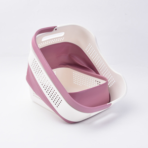 Lớn Xử Lý 26L Ráp Giặt Giỏ Xách Tay Có Thể Gập Lại Quần Áo <span class=keywords><strong>Hamper</strong></span> Màu Đỏ Cho Nhà Tổ Chức - Product Image 4