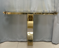 Table console de style italien de luxe, meuble en acier inoxydable, offre spéciale