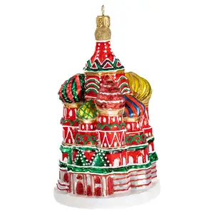 Moscow NOXINDA Home Decoration St. Basil's Cathedral Of Moscow In Blown Glass For Christmas Tree Holiday Classics Collection