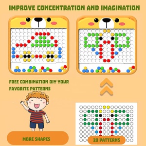 Il più nuovo doodle magnetic dot drawing board kid DIY creative colorful beads art drawing toy magnet painting board con penna magnetica - Product Image 5
