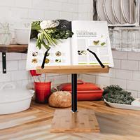 Combohome support de livre de grande taille réglable en hauteur support de livre en bois de bambou support de livre de cuisine pour la lecture main libre