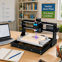 Routeur CNC en bois, mini-machine de gravure laser portable 3 axes 3018 Pro pour acrylique, MDF, contreplaqué avec une puissance optique élevée