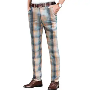 प्लेड पैंट और पुरुषों के बिजनेस फॉर्मल हल्के भूरे कोट पैंट पुरुषों के लिए फॉर्मल पुरुषों की ड्रेस पैंट सूट करते हैं