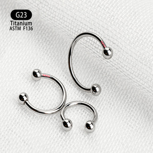 Boucles d'oreilles créoles en titane G23 en forme de C, 8 mm, 10 mm, 12 mm, pour piercing du nez, de l'oreille, des lèvres, de la langue, bijoux de corps unisexes - Product Image 4