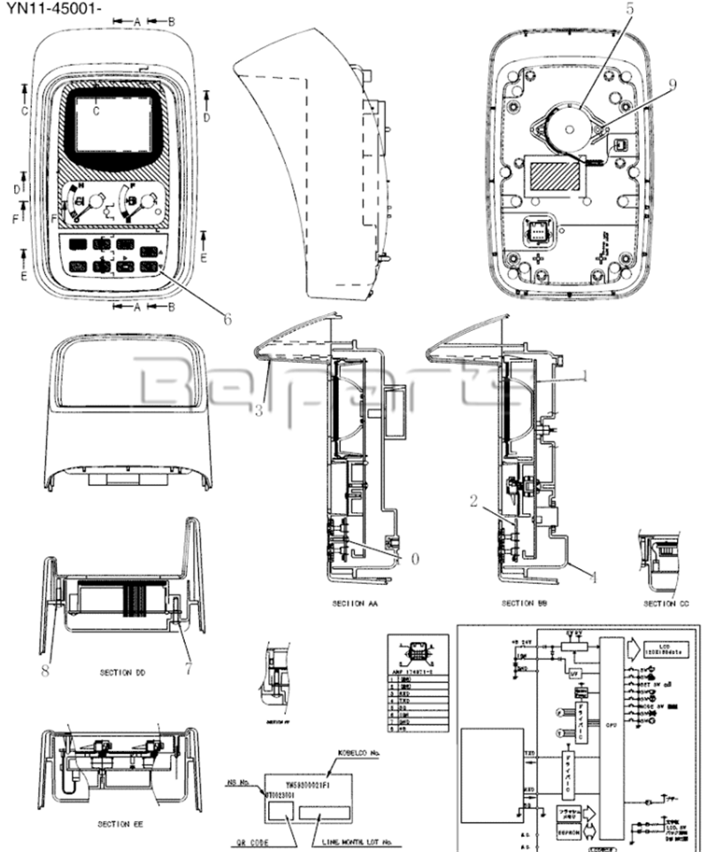 SK200-8 SK210-8 Excavator Monitor SK210LC-8 SK170-8 SK850 Cluster Gauge Panel