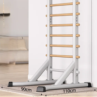 Barras Paralelas Portátiles Multifuncionales para el Hogar, Barra de Dominadas sin Perforaciones, Entrenamiento de Fuerza y Flexibilidad, Madera de Haya