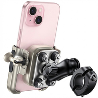 Support de téléphone pour moto Lamicall BCSP02 OEM en aluminium durable avec amortisseur de vibrations et fixation rapide 1s pour scooter et livreur - Promotion