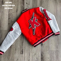 Vestes universitaires personnalisées pour fabricants de vêtements avec patchs brodés en chenille, manches en cuir et motif Letterman