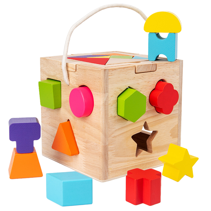 Large Interactive 3D Shape Matching Puzzle Board Colorful Wood ...