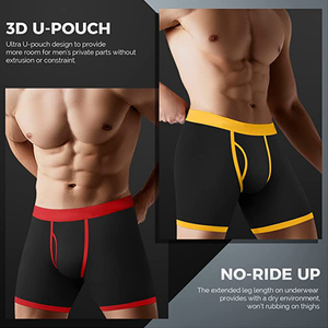 Biancheria intima uomo Boxer slip cotone Spandex disegni personalizzati Logo <span class=keywords><strong>5</strong></span> pollici Inseam uomo biancheria intima taglie forti per gli uomini - Product Image 3