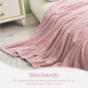 Mantas de Invierno de Franela de Poliéster 100% con Diseño de Hojas Tejidas en Jacquard, Suaves y Cálidas, Tamaño King Size, para Sofá, Venta al por Mayor - Product Image 5