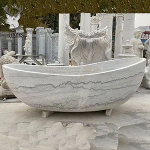 Hot Sale Home Decorative Polished Natural Marble Bathtub Indoor Hand Carved Customize White Stone Bathtub