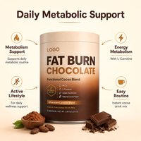 Poudre fonctionnelle instantanée brûle-graisses au chocolat et caramel, avec MCT, extrait de thé vert et L-Carnitine, complément alimentaire favorisant la santé