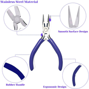 Ensembles de fils pour bagues, mini-pinces, outils de coupe-câbles, pinces à bec effilé en acier inoxydable et caoutchouc pour la fabrication de <span class=keywords><strong>bijoux</strong></span> DIY - Product Image 3