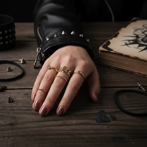 Tending Gothic Punk moda maschile aperta e impilabile Asscher taglio anelli in lega semplice ed elegante vendita calda gioielli all'ingrosso - Product Image 3