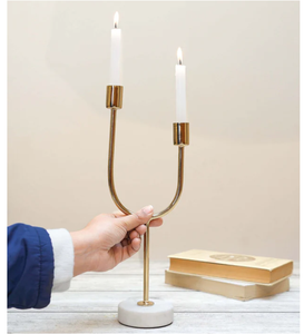 High Quality Gold Plated <b>Brass</b>/Aluminum Dual <b>Candle</b> <b>Holder</b> Home Christmas Decor Tabletop Luxury Look Handmade Durable - Product Image 2